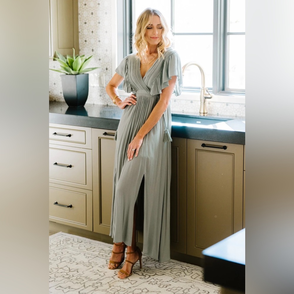 Baltic born Jennifer Deep V Maxi Dress